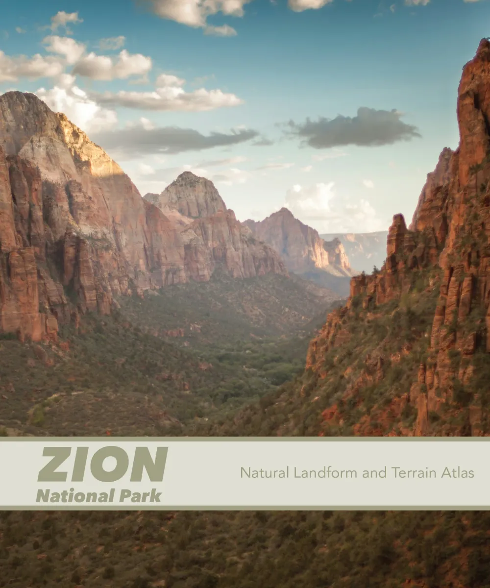 The Zion National Park Natural Landform and Terrain Atlas Front Cover, photo by: Jamie Hagan, Unsplash