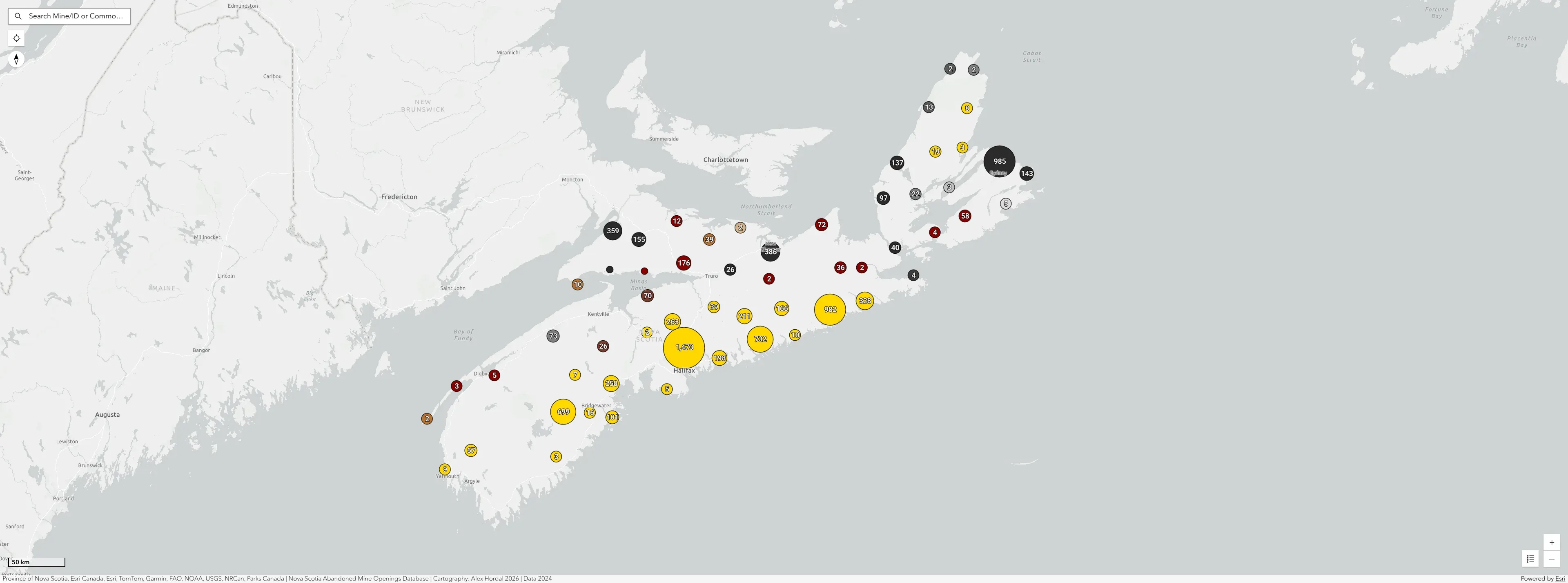 Nova Scotia Mine Openings