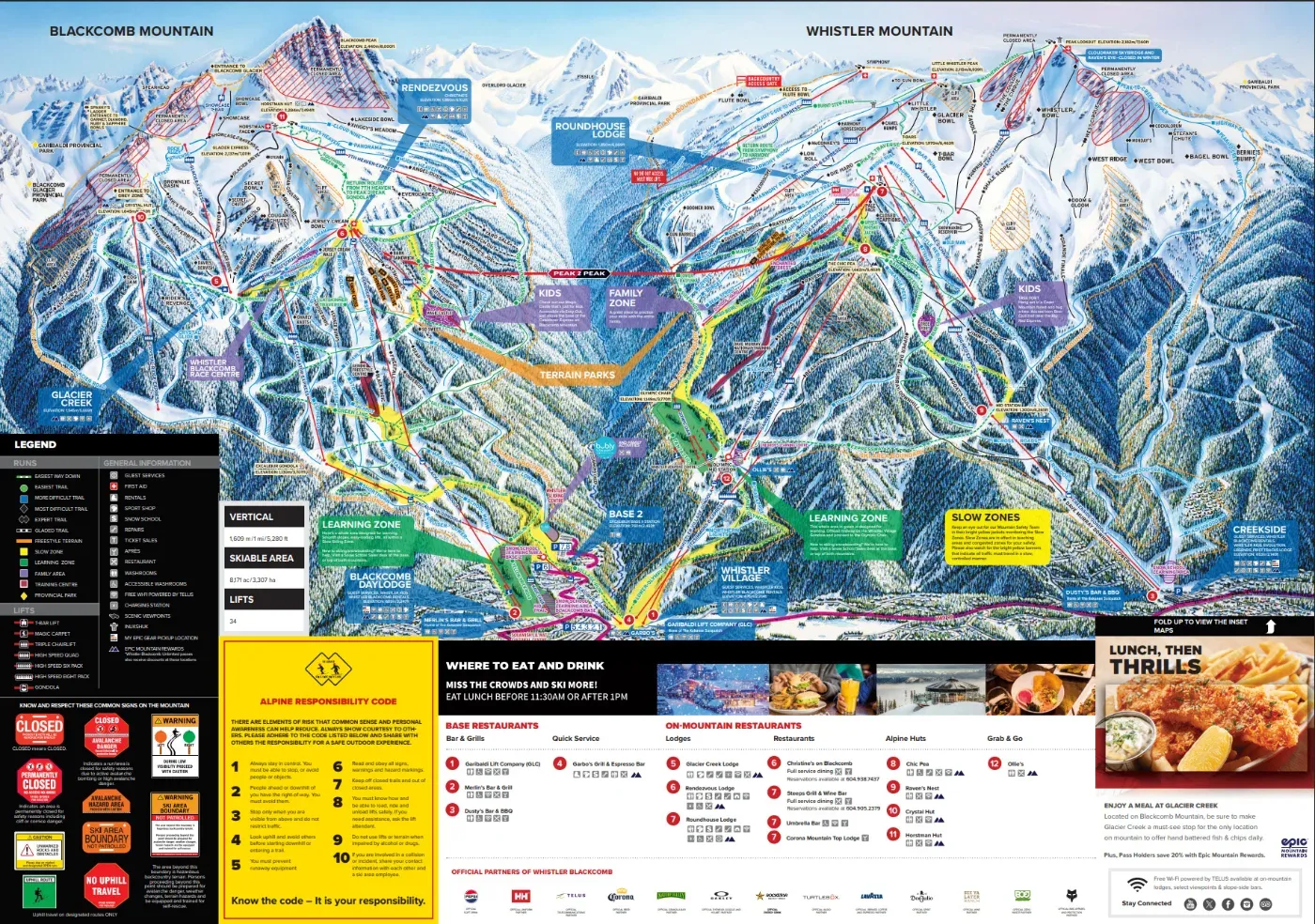 Whistler Blackcomb Resort Trail Map 2025-2026