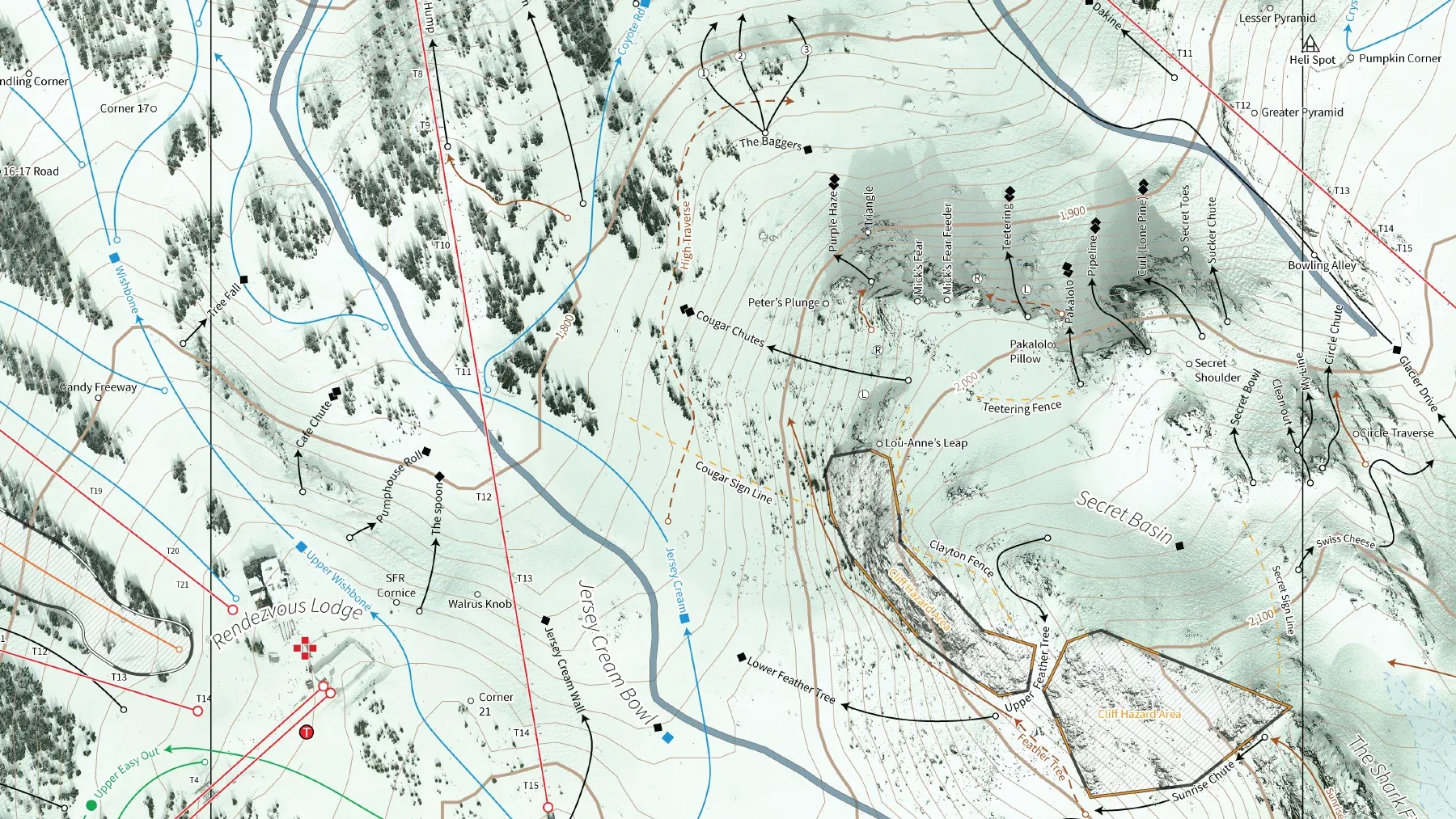 Secret Basin, on the ULLR Maps Whistler Blackcomb Map
