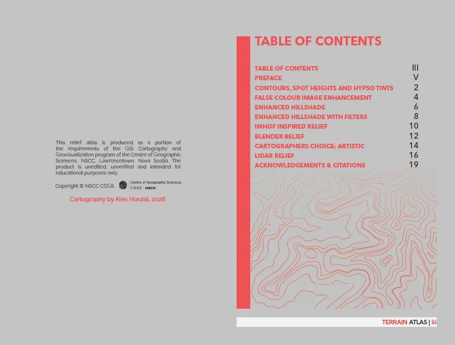 Relief Atlas Table of Contents
